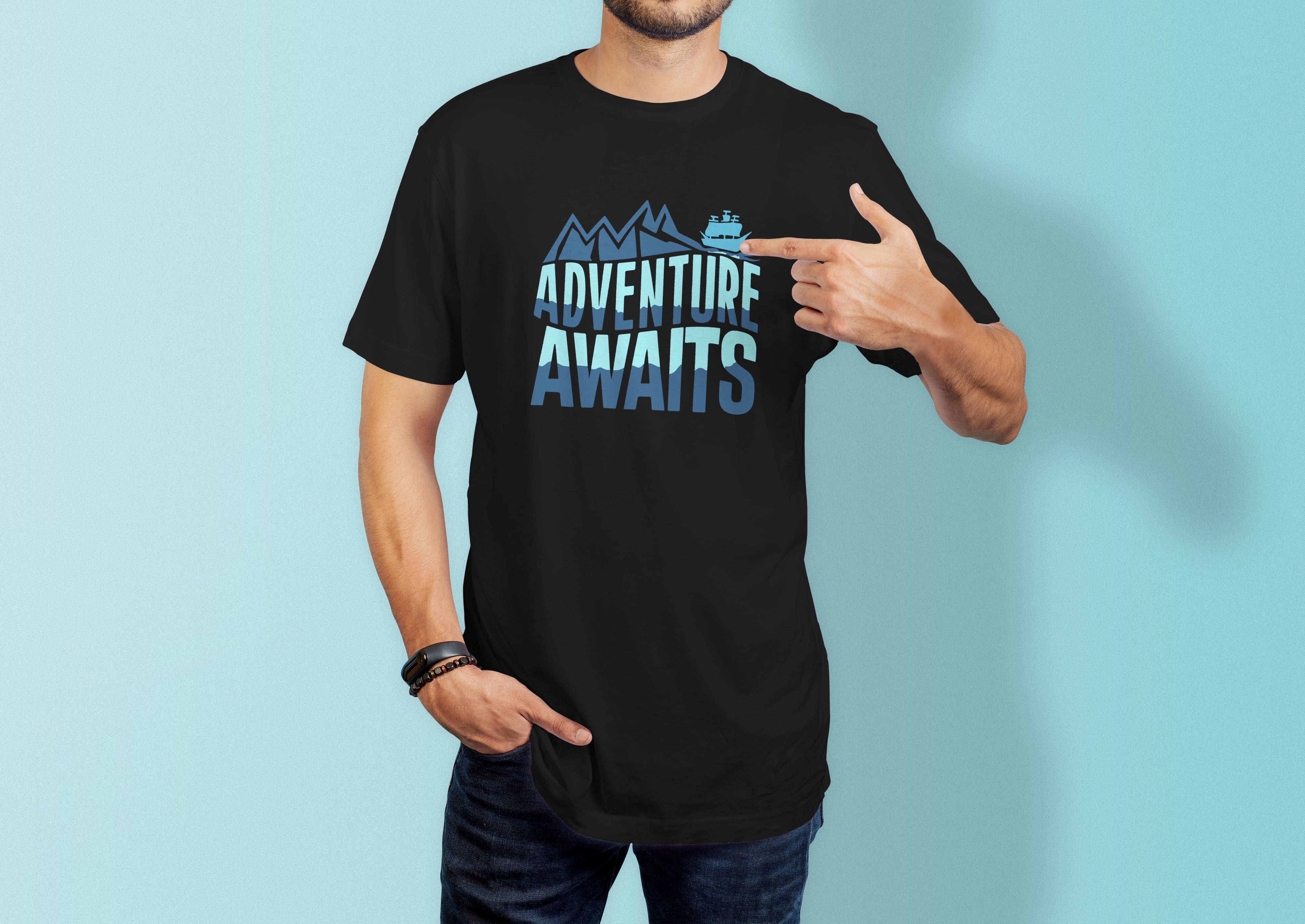 Adventure Awaits Travel & Nature Infographic Tee