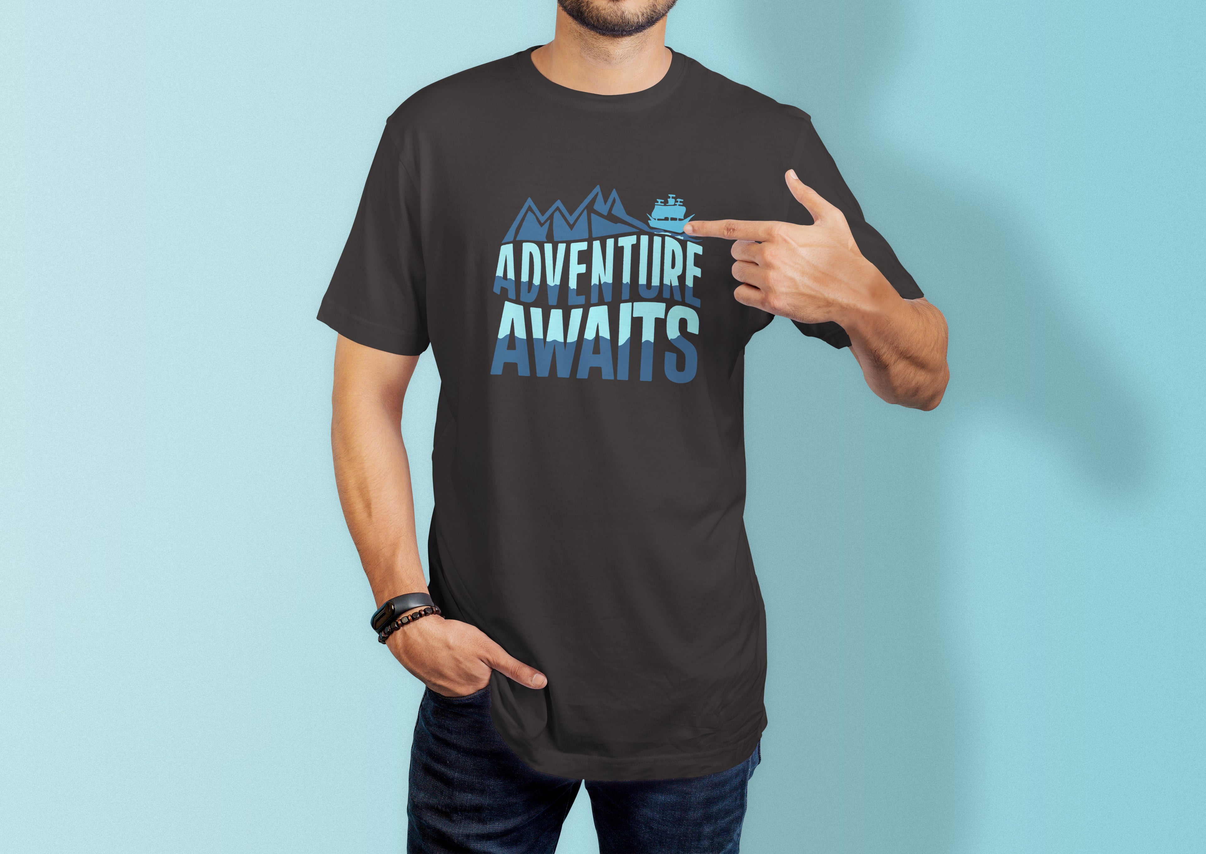 Adventure Awaits Travel & Nature Infographic Tee