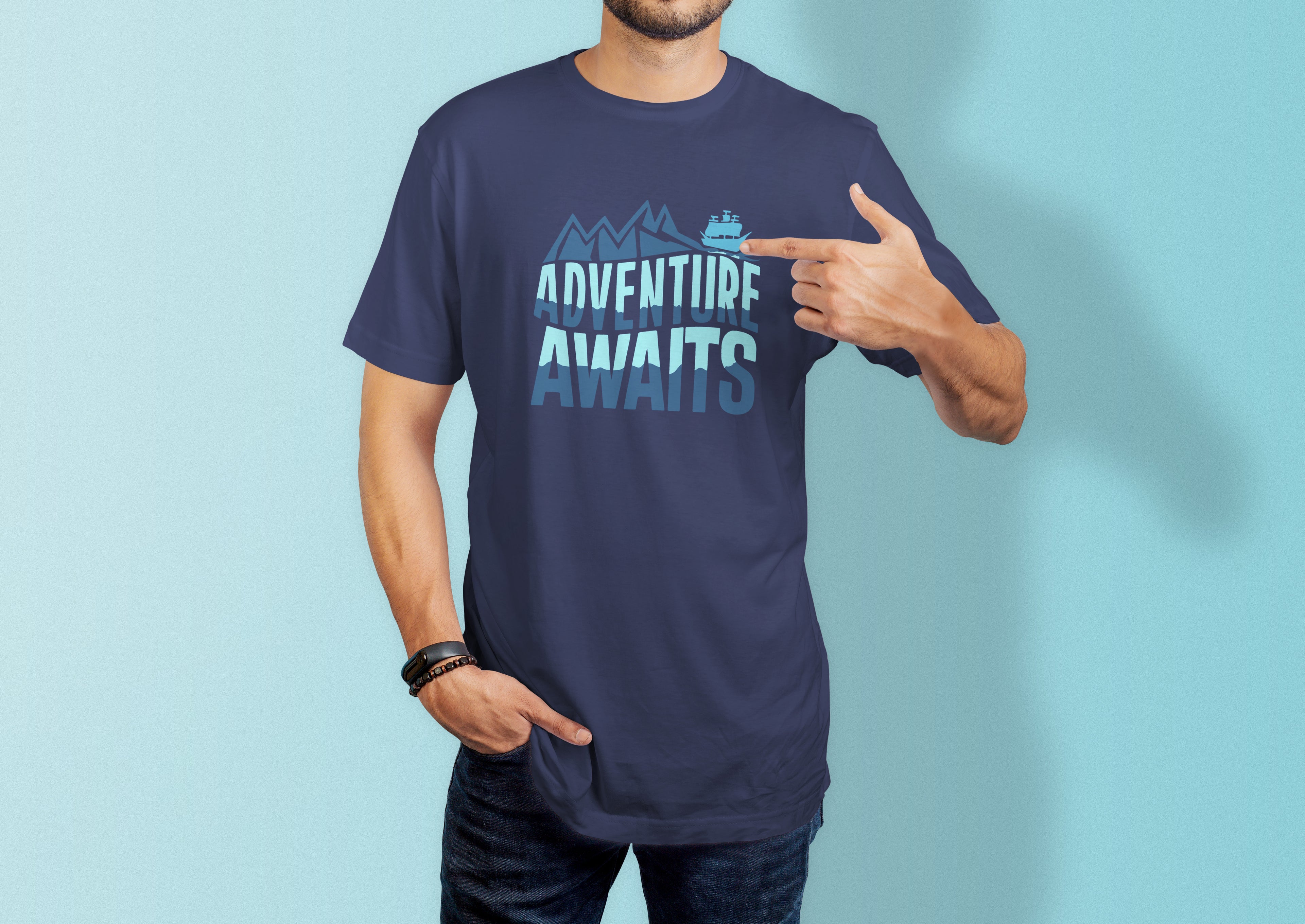 Adventure Awaits Travel & Nature Infographic Tee