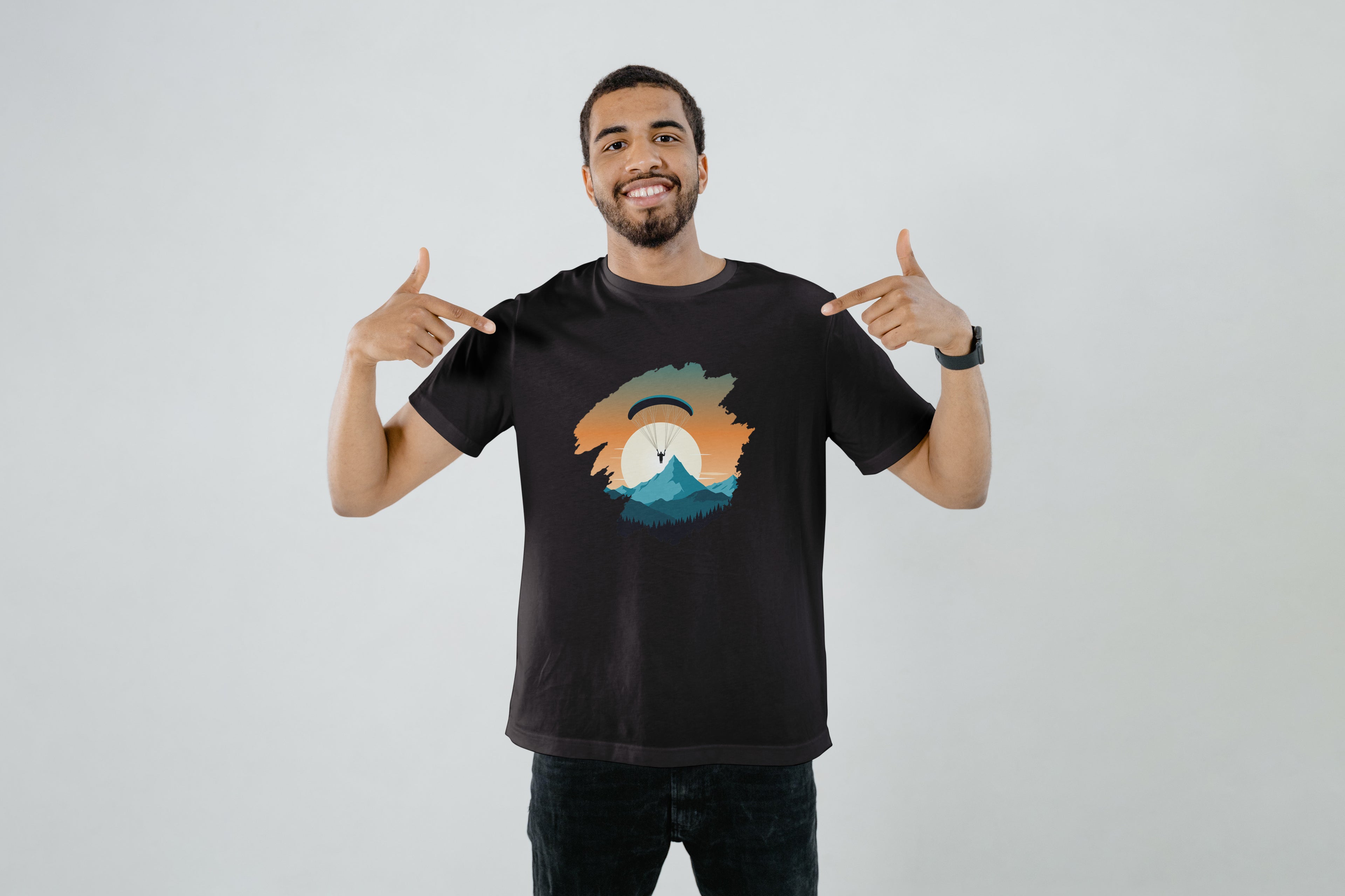 Brushstroke Paragliding Art T-Shirt