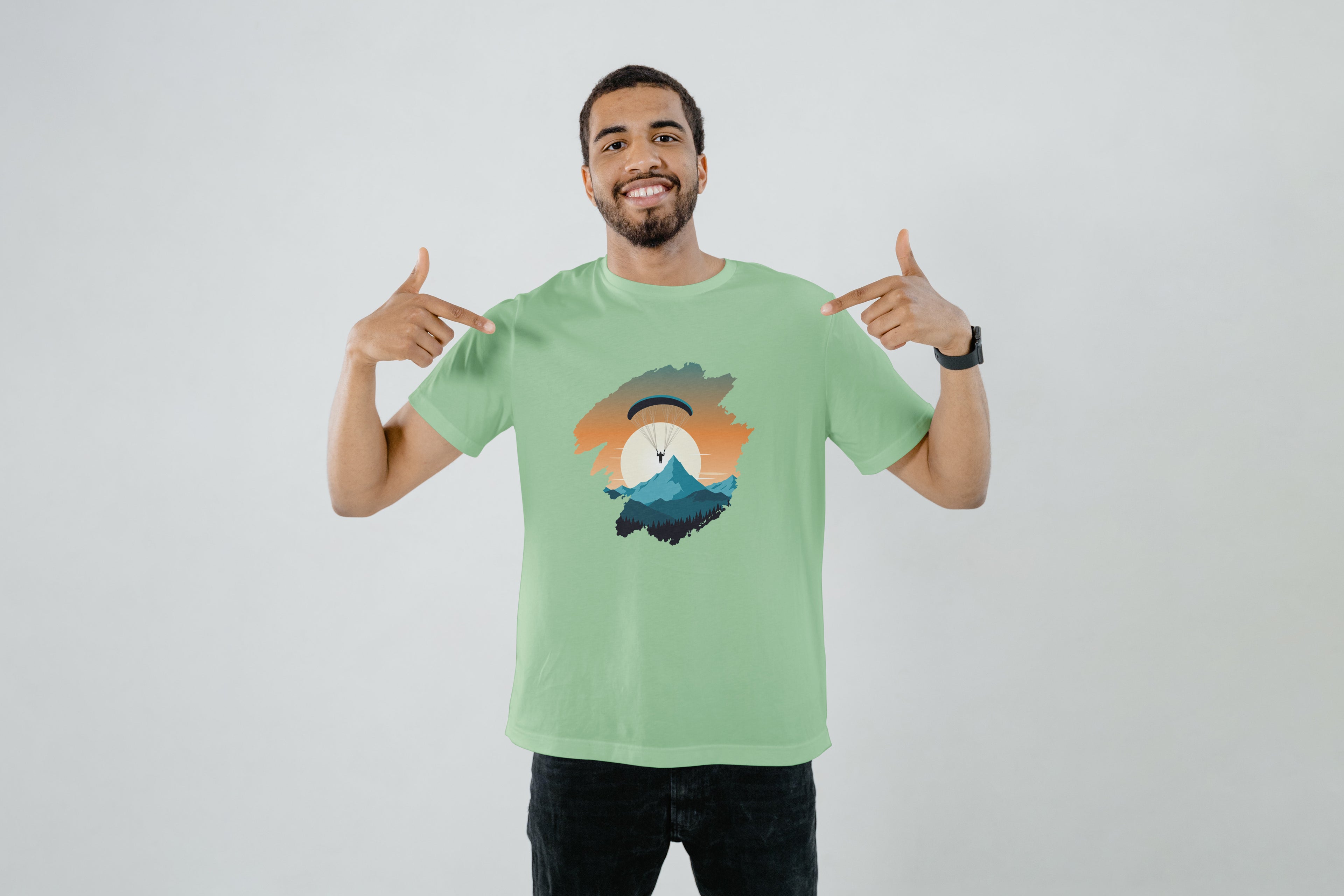 Brushstroke Paragliding Art T-Shirt