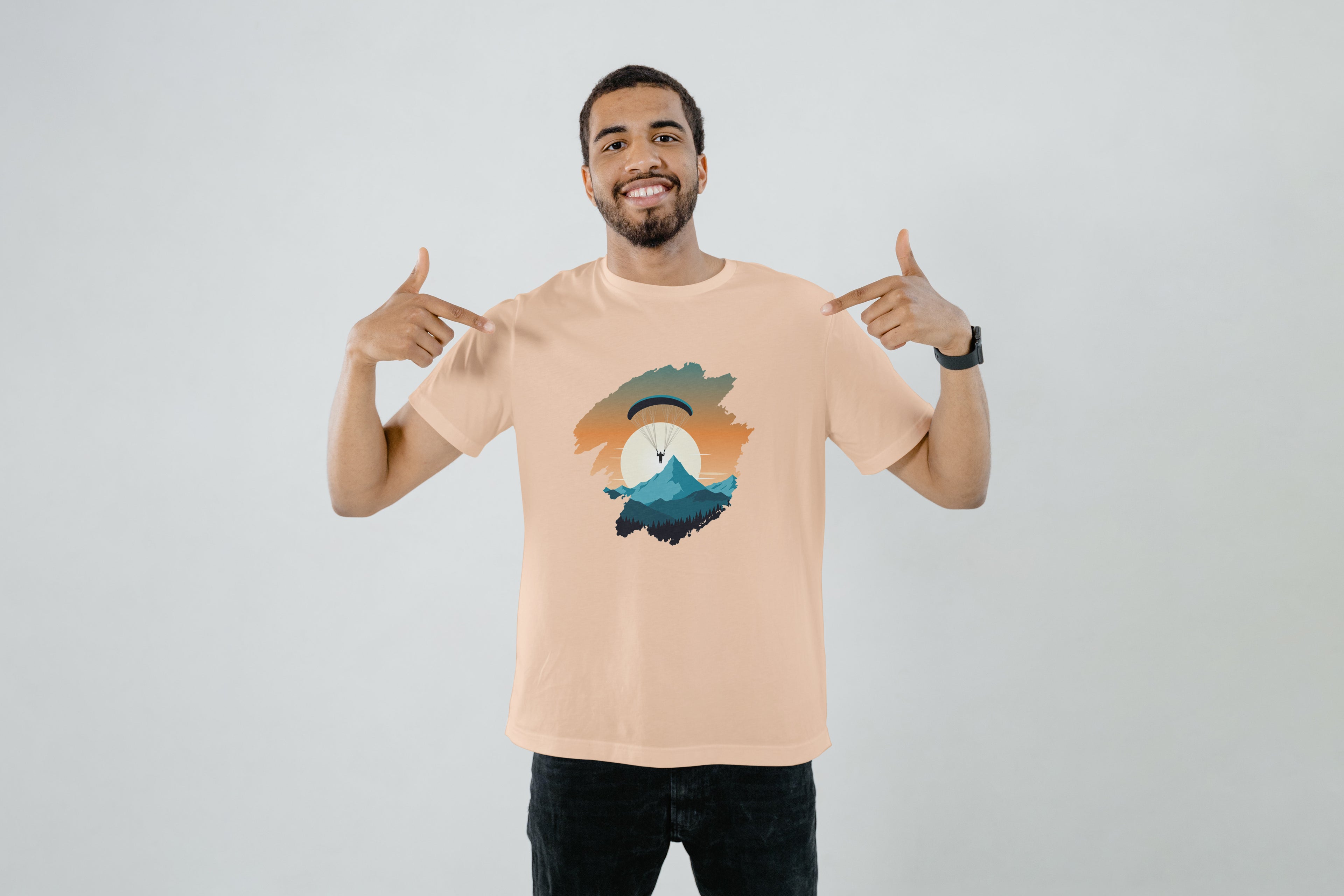 Brushstroke Paragliding Art T-Shirt