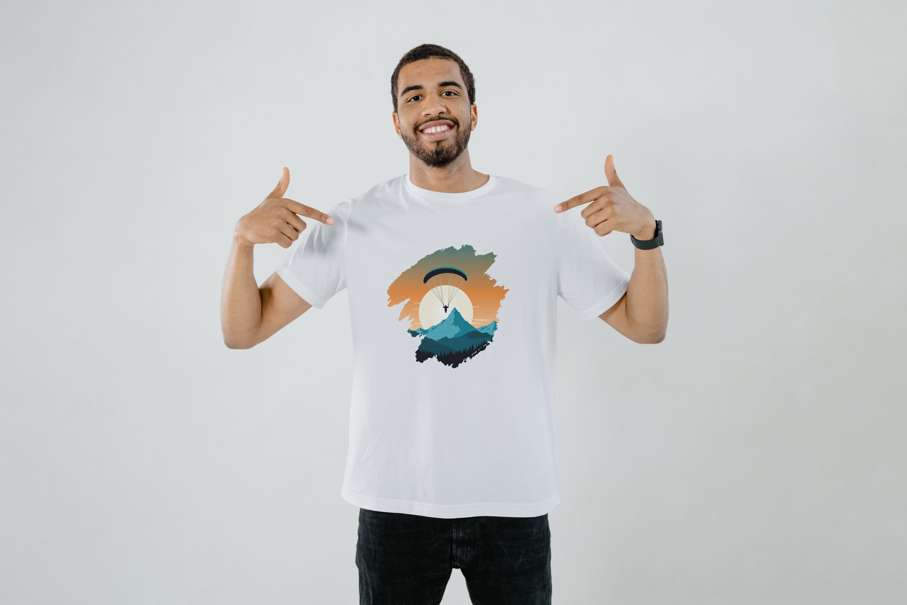 Brushstroke Paragliding Art T-Shirt