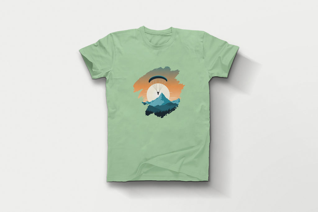 Brushstroke Paragliding Art T-Shirt