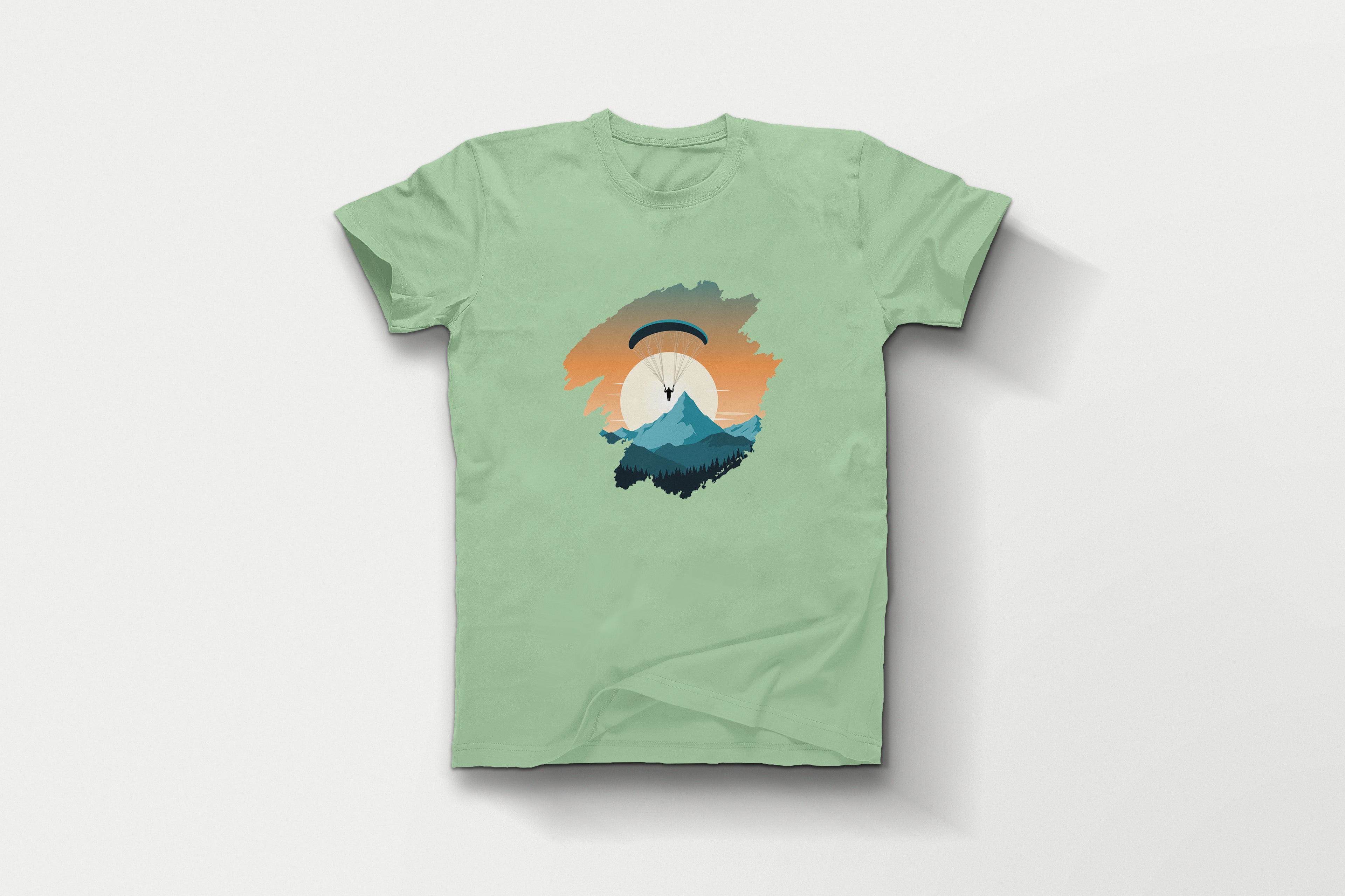 Brushstroke Paragliding Art T-Shirt