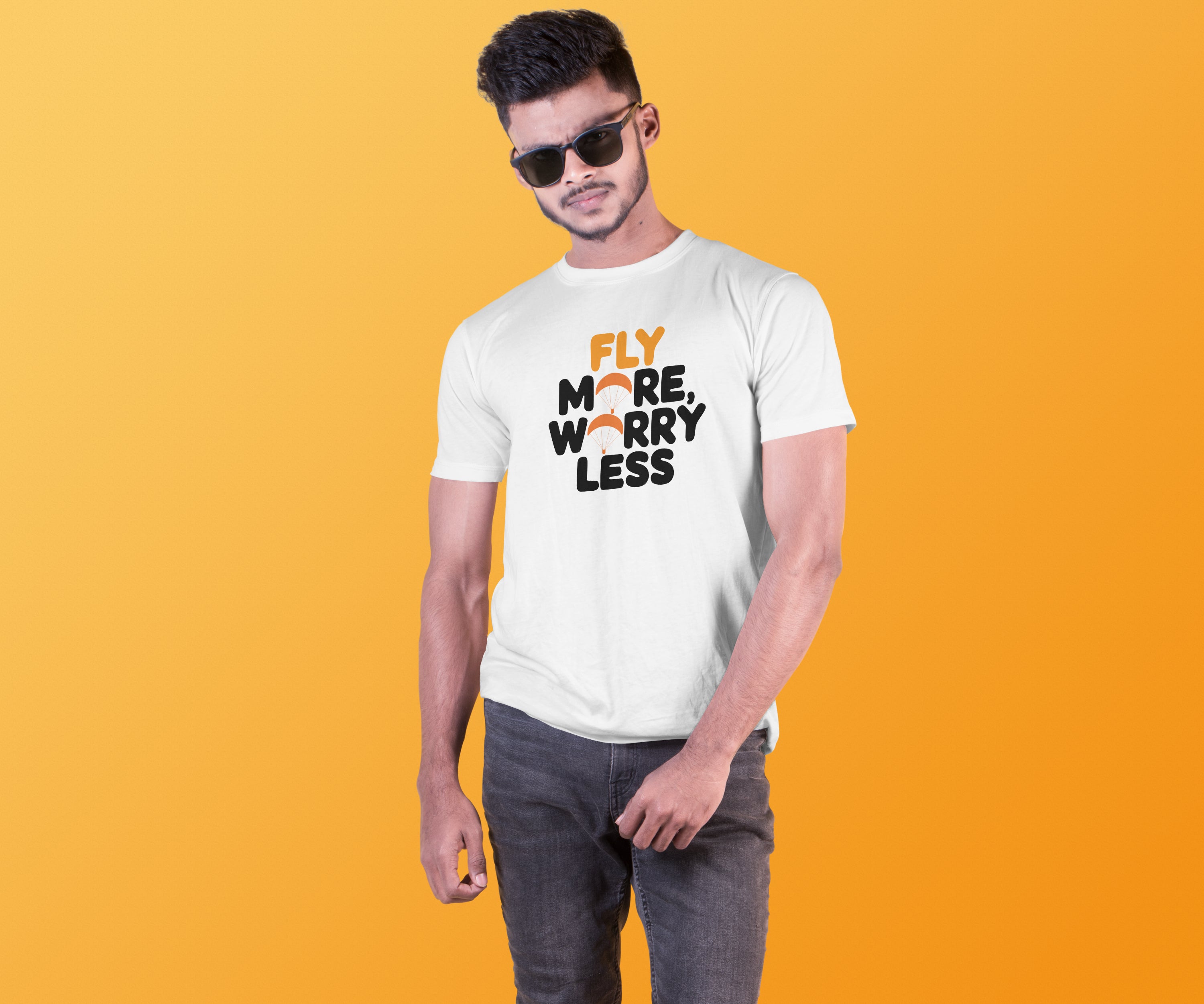 Fly More Worry Less Life Motto Tee