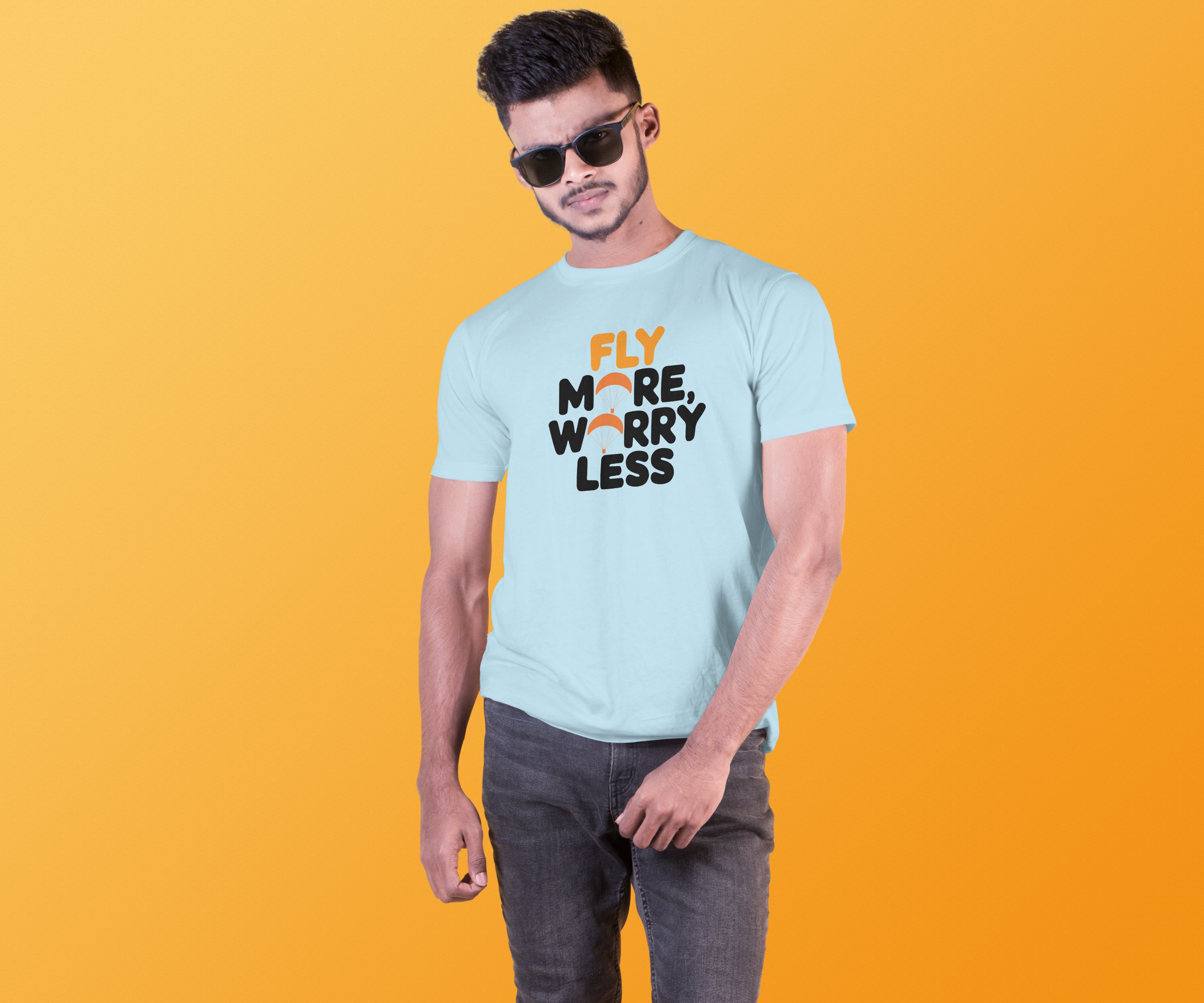 Fly More Worry Less Life Motto Tee