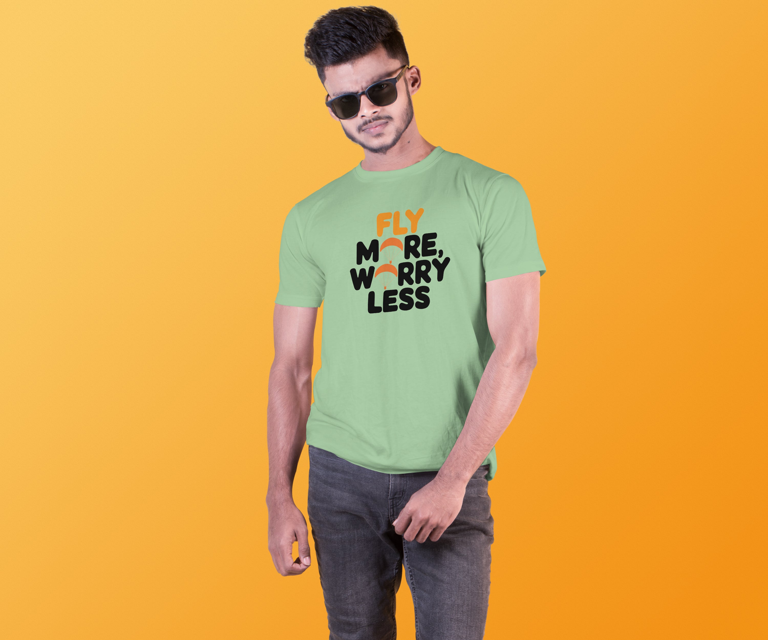 Fly More Worry Less Life Motto Tee