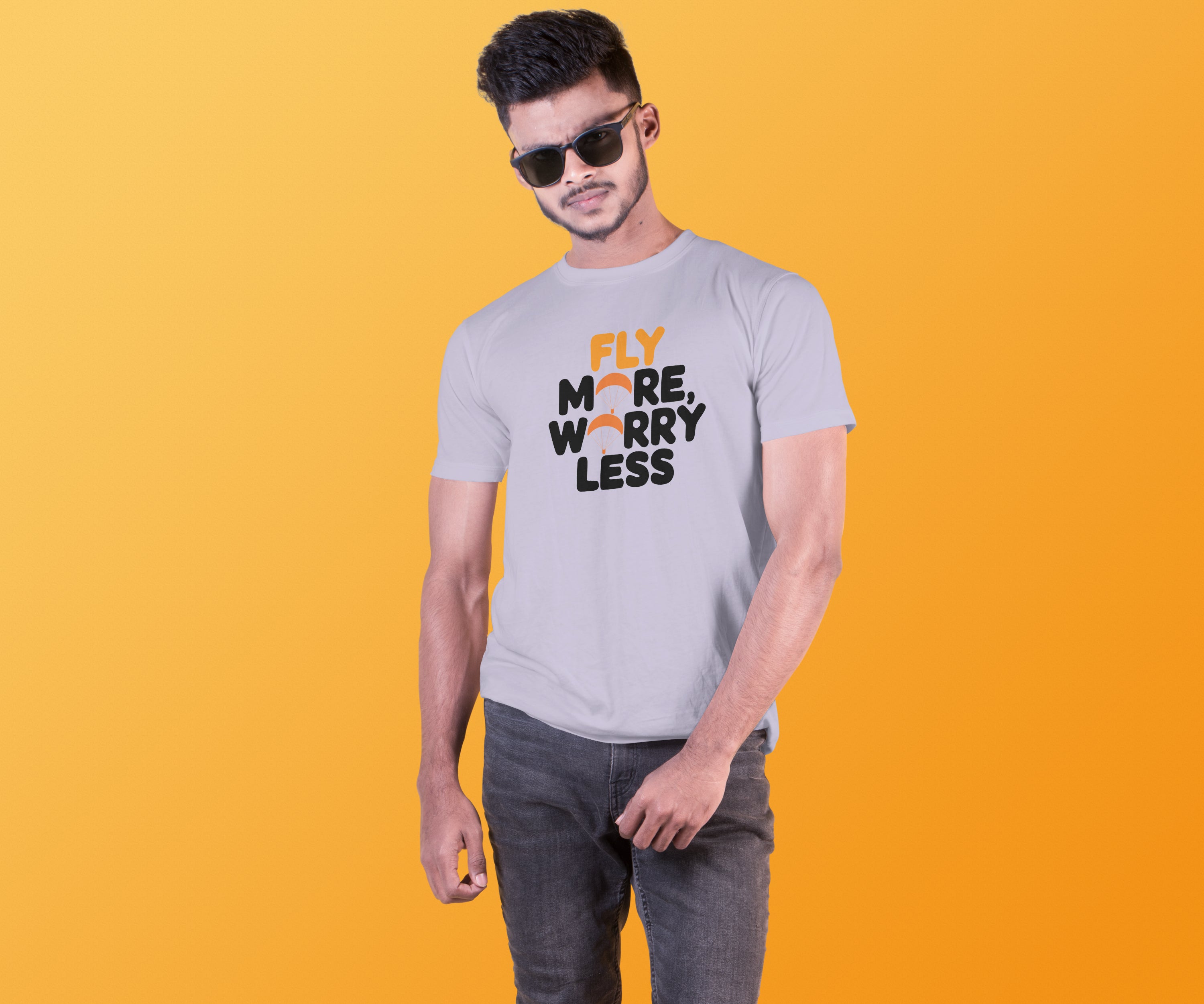 Fly More Worry Less Life Motto Tee