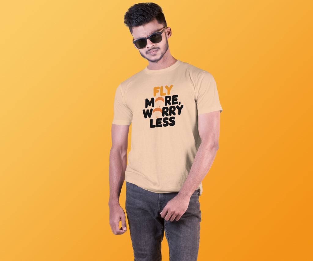 Fly More Worry Less Life Motto Tee