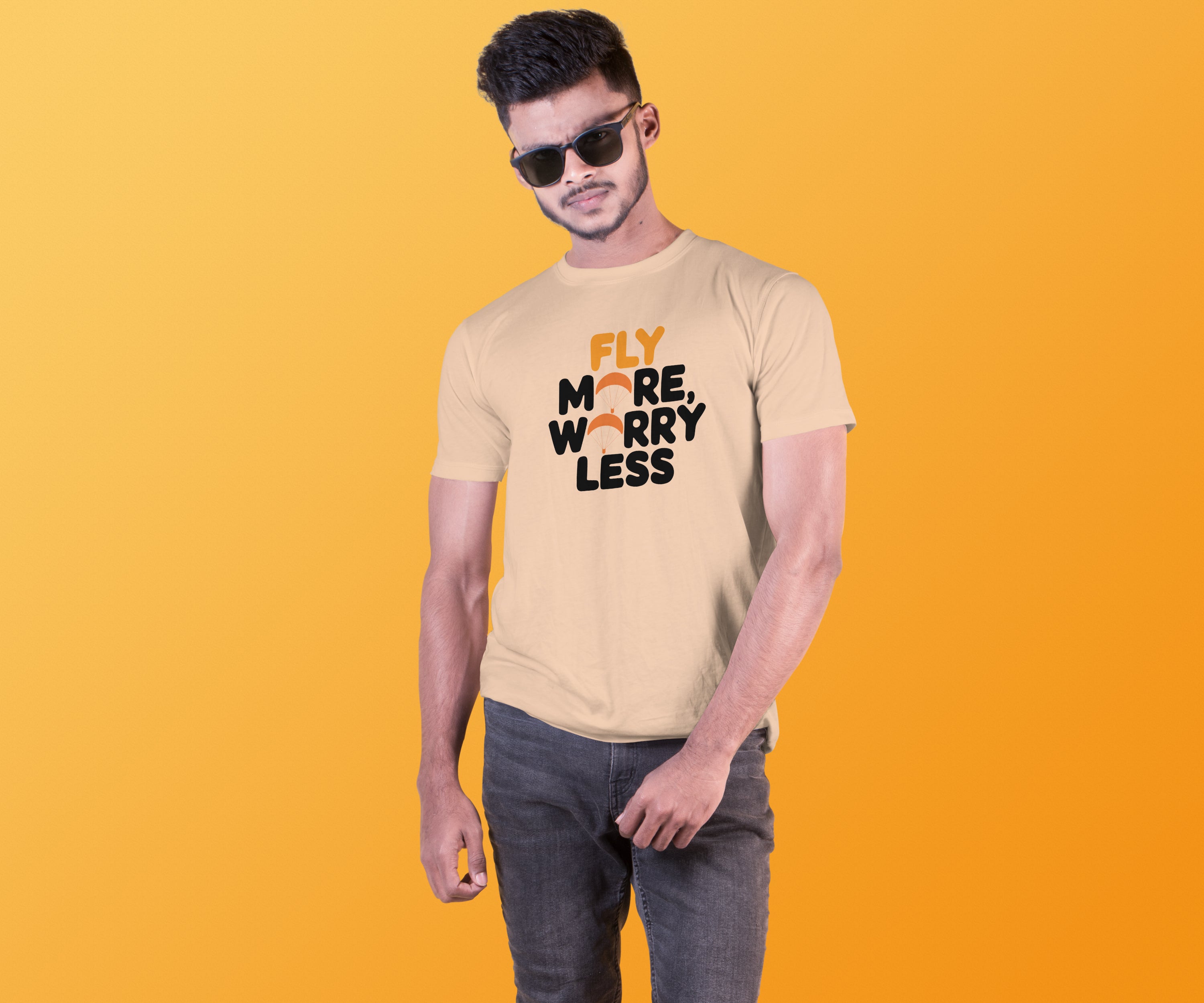 Fly More Worry Less Life Motto Tee